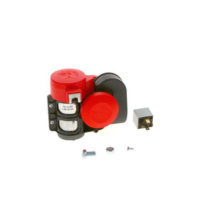 Ferrari Tipi Kompresörlü Çift Tonlu Röleli Korna 24V 520-660 HZ 115DB  - BOSCH 0986320401