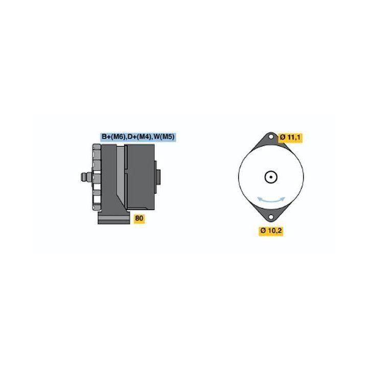 Şarj Dinamosu K1 (-) 28V 10/35A Alternatör - BOSCH 0120488270
