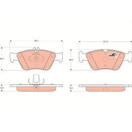 TRW Disk Balata Ön Mercedes-benz: C-class (w202), C-class T-model (s202), Clk (c208), Clk Convertible (a208), E-class (w210), E-