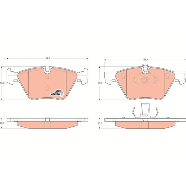 Ön Disk Balatası BMW 3 (E90 E91 E92 E93) 5 (E60 E61) X1 (E84) Z4 (E89) İçin (1996-2001) - TRW GDB1559