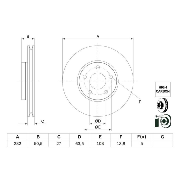 Ford Focus İçin Fren Diski - BOSCH 0986479F81