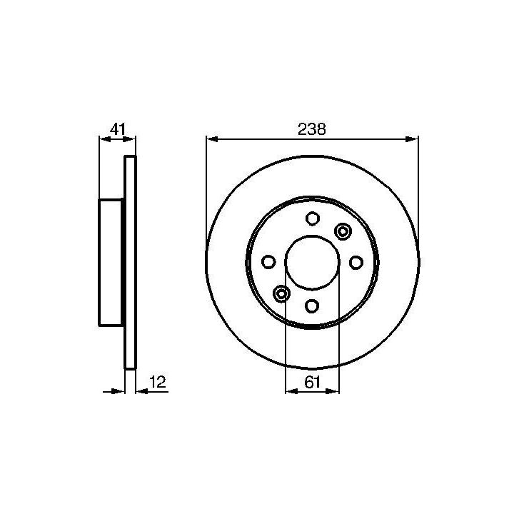 Renault Clio Megane Symbol Logan Sandero R Serisi Ön Fren Diski (4 Delik 238MM) - BOSCH 0986478105