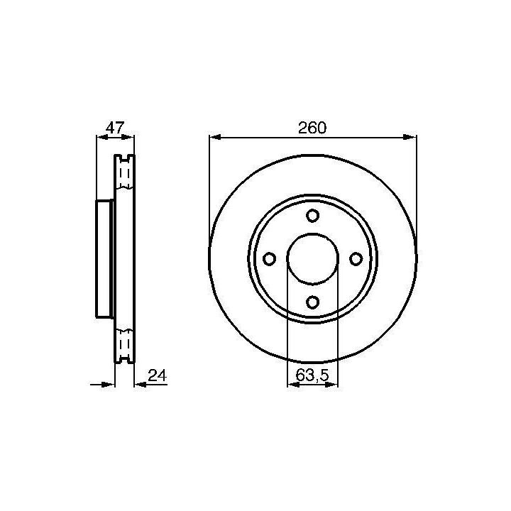 Ön Havalı Fren Diski 280mm Ford Mondeo İçin (1996-2000) - BOSCH 0986478170
