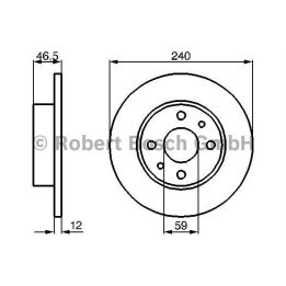 Ön Fren Diski 4 Delik 240mm Fiat Uno 70 İçin (1985-) - BOSCH 0986478353