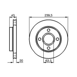 Ön Havalı Fren Diski 239.50mm Ford Escort Fiesta Ka İçin - Bosch 0986478502