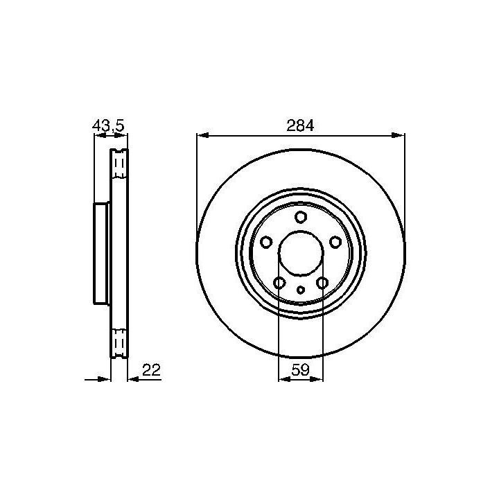 Ön Havalı Fren Diski 284mm Fiat Egea Doblo Fiorino Alfa Romeo 147 156 İçin (2000-) - Bosch 0986478521