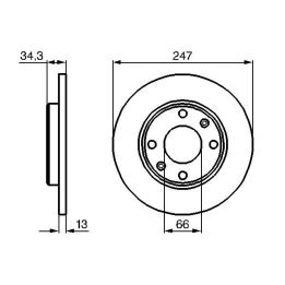 Ön Düz Fren Diski Citroen Xsara Ve Peugeot 206 İçin (1997-) - BOSCH 0986478887