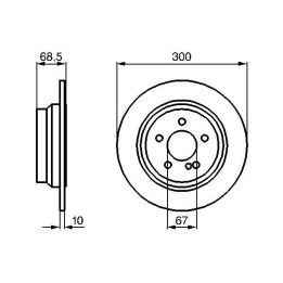 Arka Fren Diski Mercedes C218 W211 S211 W212 S212 İçin (2002-2017) - BOSCH 0986479041
