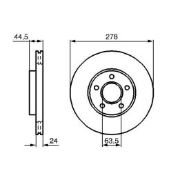 Fren Diski Ön Havalı 278MM Ford Tourneo Connect Transit Connect (2002-2013) - BOSCH 0986479069