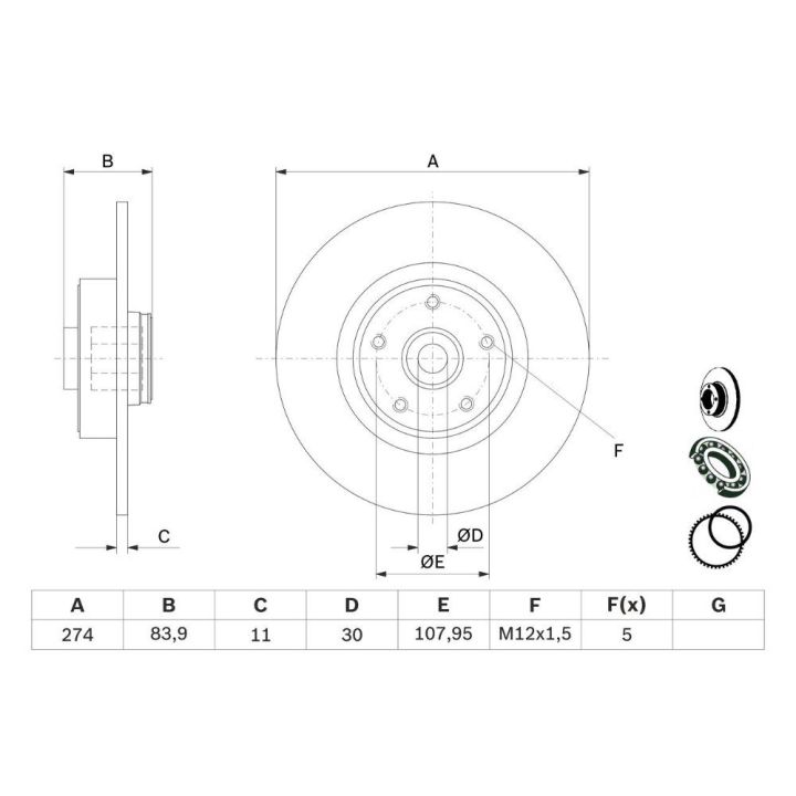 Arka Fren Diski Renault Laguna II Scenic II İçin (2001-2009) - Bosch 0986479273
