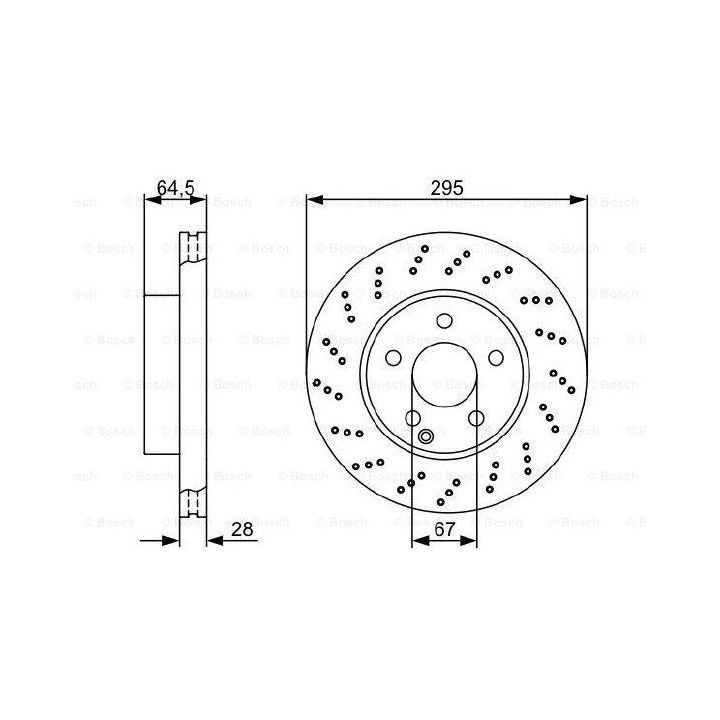 Ön Fren Diski Mercedes W204 S204 C204 R197 C197 İçin (2007-2014) - BOSCH 0986479331