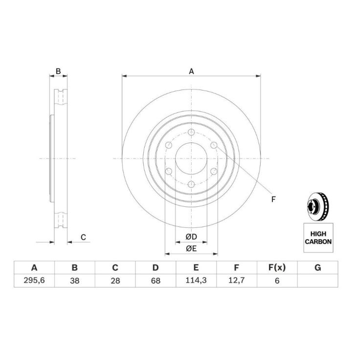 Ön Fren Diski 295mm Hava Kanallı Nissan Navara Pathfinder 16 Jant İçin (2005-2011) - BOSCH 0986479356