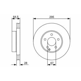 Ön Fren Diski Mercedes C Serisi 295mm Kaplamalı (2008-2014) - BOSCH 0986479407