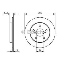 Arka Fren Diski Toyota Auris Corolla 1.4 1.6 VVT-i İçin (2007-2012) - BOSCH 0986479418