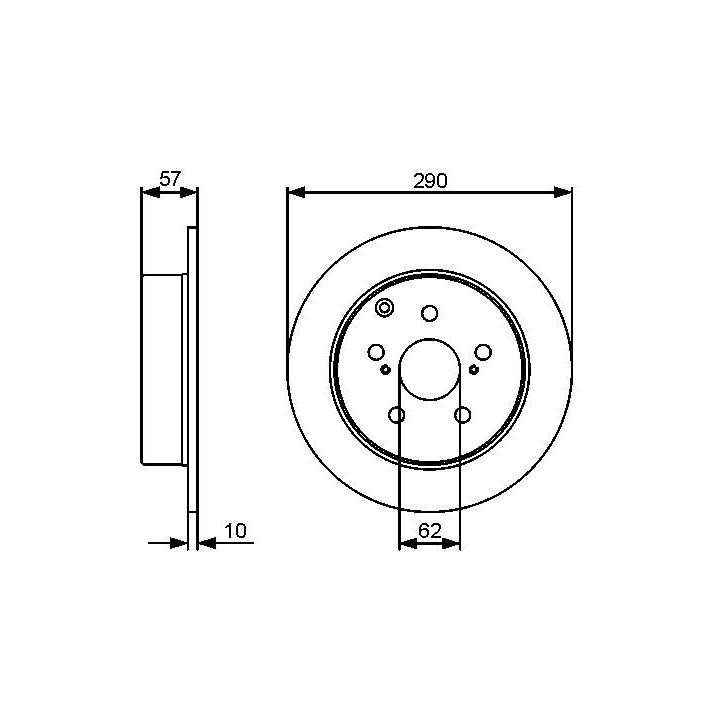 Arka Fren Diski 290MM Toyota Corolla İçin (2001-2009) - BOSCH 0986479448