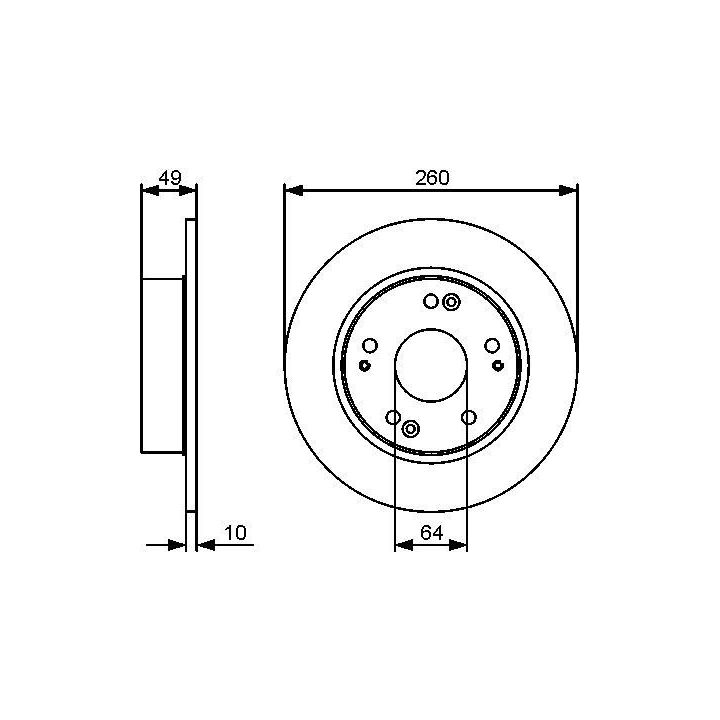 Arka Fren Diski Honda Accord İçin (2003-2008) - BOSCH 0986479450