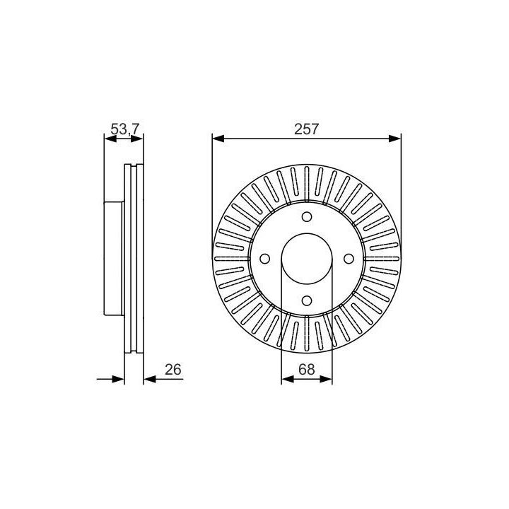 Ön Fren Diski 257MM NV200 Evalia İçin (2009-) - BOSCH 0986479535