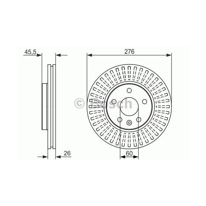 Ön Fren Diski 276mm Opel Astra J Cruze Aveo T300 İçin (2010-) - Bosch 0986479643