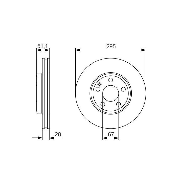 Ön Fren Diski 294MM Hava Kanallı Mercedes A180 B200 A200 CDI (2011-) - BOSCH 0986479A01