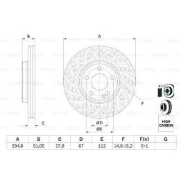 Ön Fren Diski 295MM Mercedes A-Class W176 B-Class W246 CLA-Class W117 (2011-) - BOSCH 0986479A02