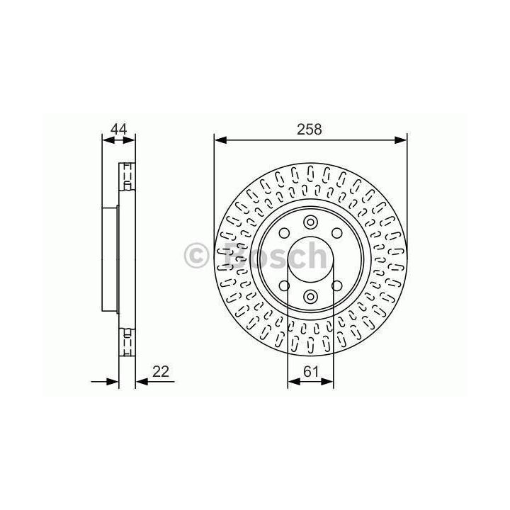 Ön Havalı Fren Diski Aynası 258MM Clio IV Symbol Logan MCV Sandero II (2012-) - BOSCH 0986479A86