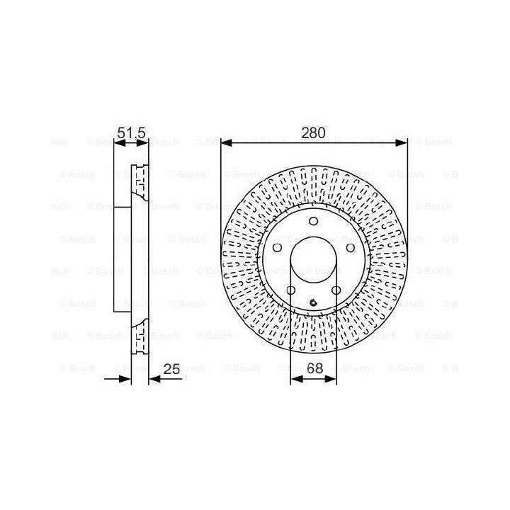 Fren Diski Mazda 3 ve CX-3 Modeller İçin (2013-) - BOSCH 0986479C36