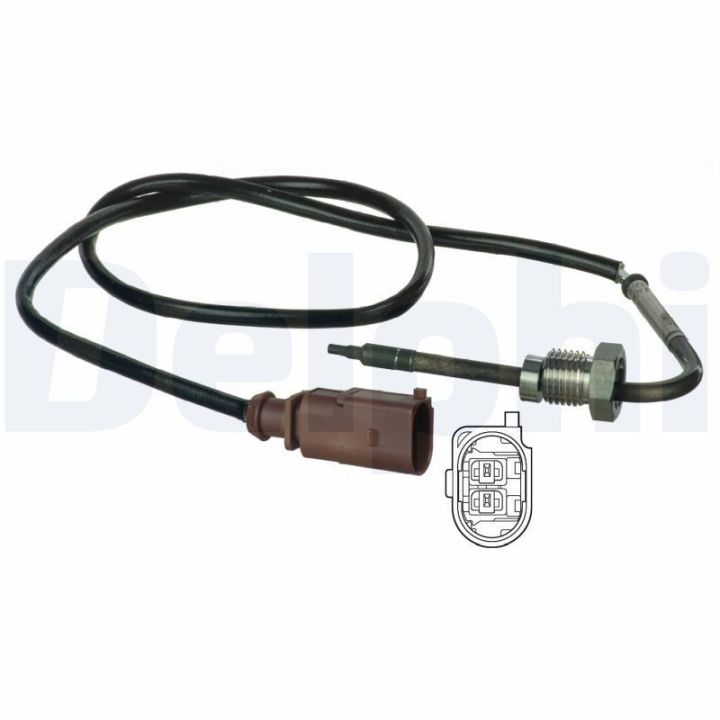 Egzoz Sıcaklık Sensörü Partikül Filtresi Öncesi - 570mm VW Transporter T5, T6 - Delphi TS30040