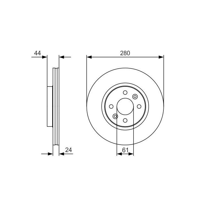 Ön Havalı Fren Diski 4 Delik 280 Mm Renault Clio Megane Scenic Captur Laguna İçin (1996-) - BOSCH 0986479R67