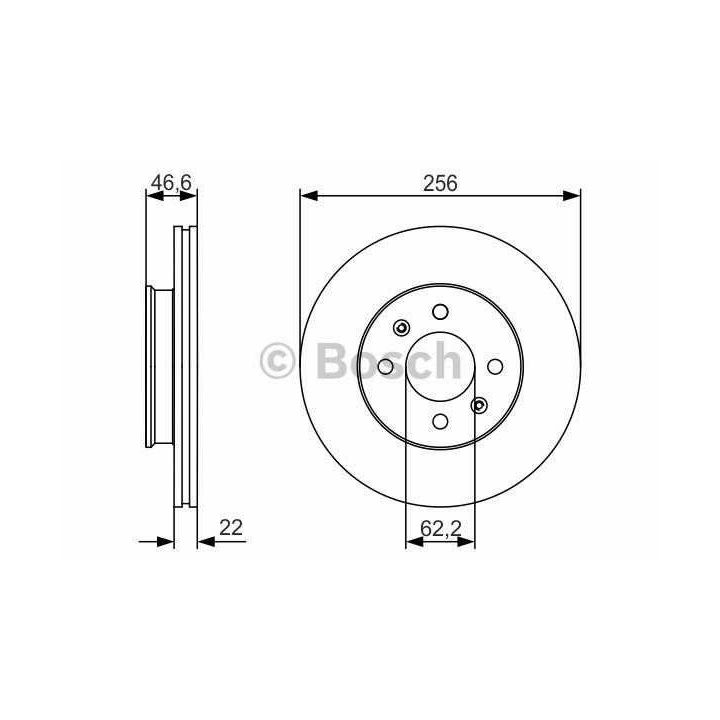 Ön Havalı Fren Diski 256 Mm Hyundai Accent Era Kia Rio II İçin (2005-) - BOSCH 0986479R77