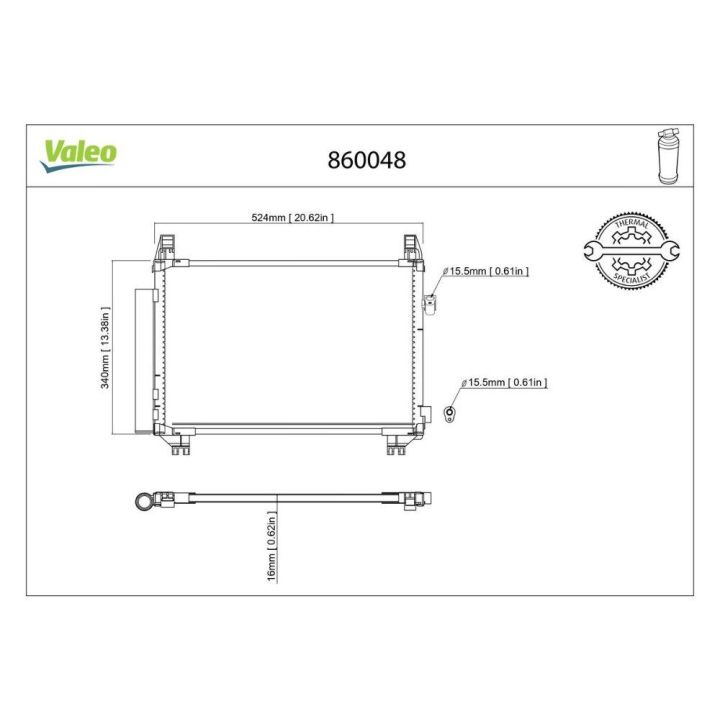 Condenser Toyota Yaris 08.2005 üstü -VALEO 860048
