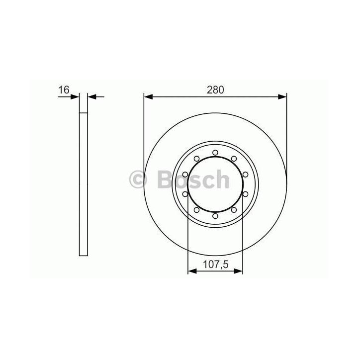 Arka Fren Diski ABS'li Ford Transit V347 2.2 2.4 3.2 TDCi İçin (2006-2014) - BOSCH 0986479R92