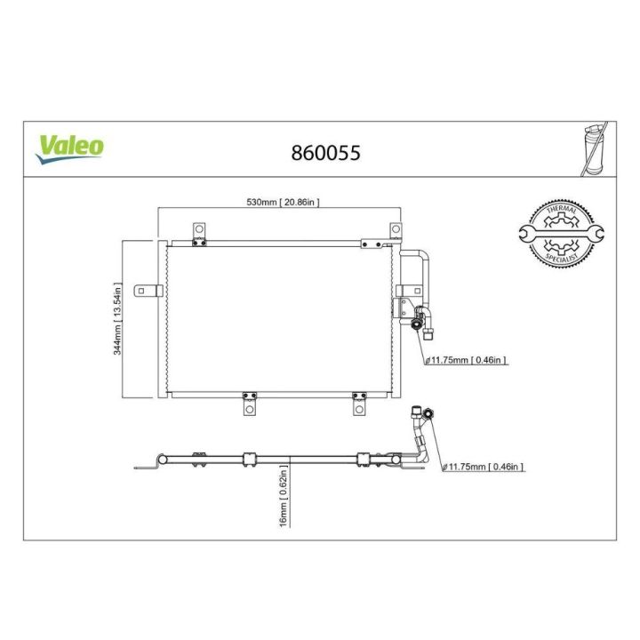 Condenser Fiat Tempra 06.1992-08.1996 - VALEO 860055