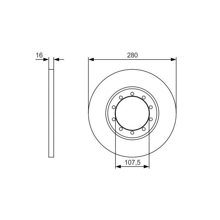 Arka Fren Diski ABS'li Ford Transit V347 2.2 2.4 3.2 TDCi İçin (2006-2014) - BOSCH 0986479R92