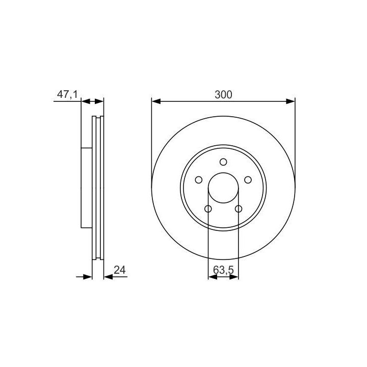 Ön Havalı Fren Diski Ford Mondeo III İçin (2000-2007) - Bosch 0986479S48