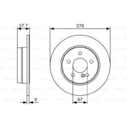 Arka Fren Diski Mercedes-Benz W204 S204 C204 İçin - Bosch 0986479S96