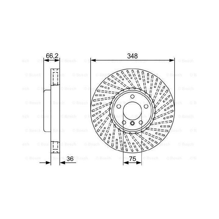 Ön Sağ Havalı Fren Diski BMW F07 F10 F11 5 Serisi, F06 7 Serisi İçin (2009-) - BOSCH 0986479W20