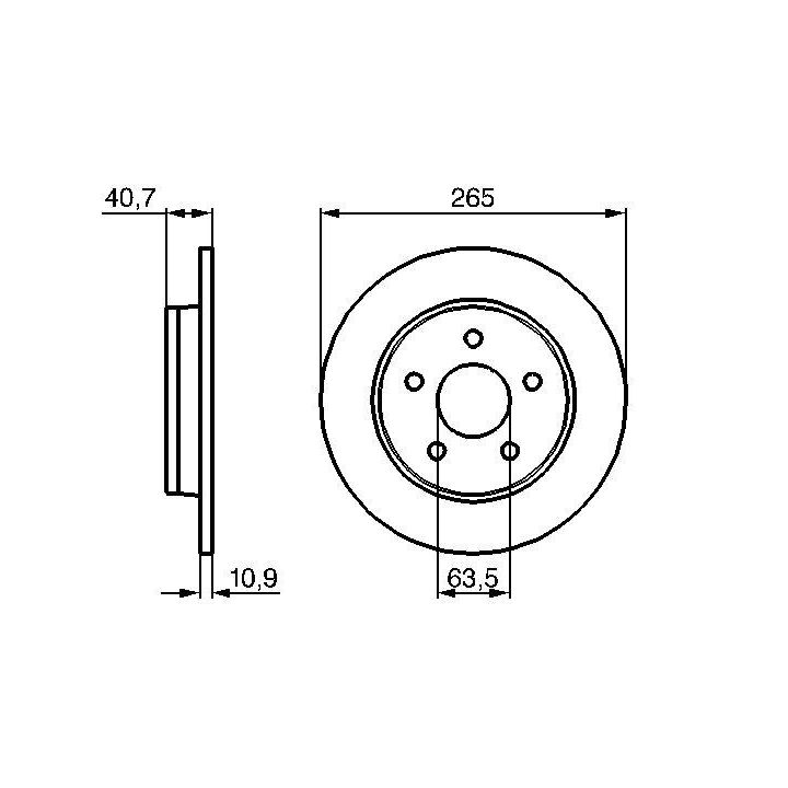 Arka Fren Disk Aynası Ford Focus II C-Max, Mazda 3 İçin (2003-) - BOSCH 0986479169