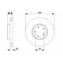 Ön Havalı Fren Disk Aynası Ford Transit V348 3.2 200PS Önden Çeker İçin (2006-) - BOSCH 0986479307