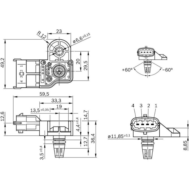 Basınç Sensörü Opel Antara Chevrolet Captiva Orlando Cruze İçin (2010-) - BOSCH 0281006051
