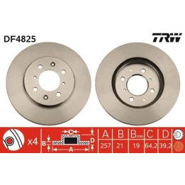 TRW Fren Disk Ön I Honda: City Saloon (ge4), City Saloon (gm2, Gm3), Jazz II (gd, Ge3, Ge2) 2012-2018