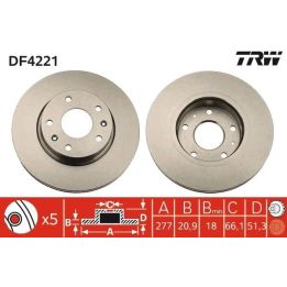 TRW DF4221 Fren Disk Ön I Land Rover Freelander (L314), Freelander Soft Top (L314) 2005-2005