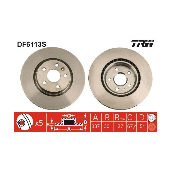 TRW Fren Disk Ön I Opel Insignia A 09+17 Havalı