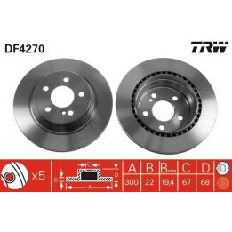 TRW DF4270 Takım- Arka Fren Diski Mercedes X204 2009-2015 W211 2002-2008 C219 2004-2010 C218 2014-17 W212 2009-2015 S212 2009-13