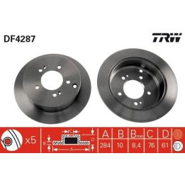 TRW Takım - Fren Disk Arka I Kia Santafe 01+ Tucson 04+ Sportage 04+ Trajet 00-284mm