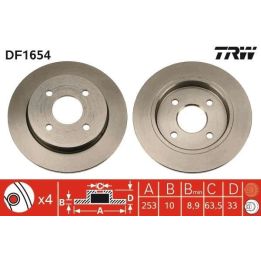 TRW Takım - Fren Diski Arka Ford Focus Scorpio Sierra