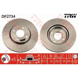 TRW Takım - Fren Diski Ön Havalı 15 Jant 257 Mm Doblo Linea Fiorino Albea Idea 1.3 - 1.9 Multijet