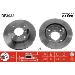 TRW Takım - Fren Diski Ön Havalı 231 Mm (Suzuki Swift)