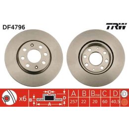 TRW Takım - Fren Diski Ön Havalı 257mm 4 Bijon (fiat) Grande Punto 1.2 - 1.3 Jtd 1.4 05 - + Opel : Corsa 1.3 Cdti (2006 - +)