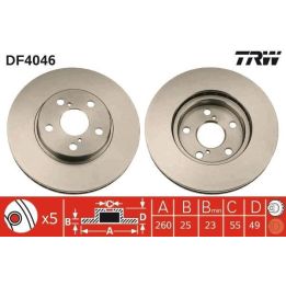 TRW Fren Disk Ön I Toyota: Avensis (t22), Avensis Estate (t22), Avensis Liftback (t22), Corona Saloon (t21) 1997-2014