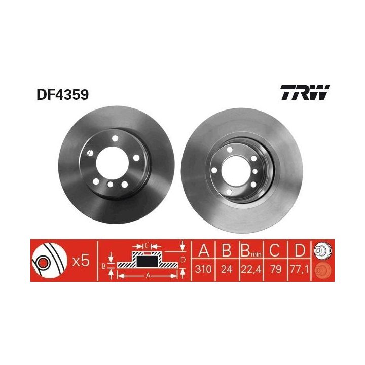TRW Fren Diski Ön - BMW 5 (E60) (2007-2016) / 5 Touring (E61)